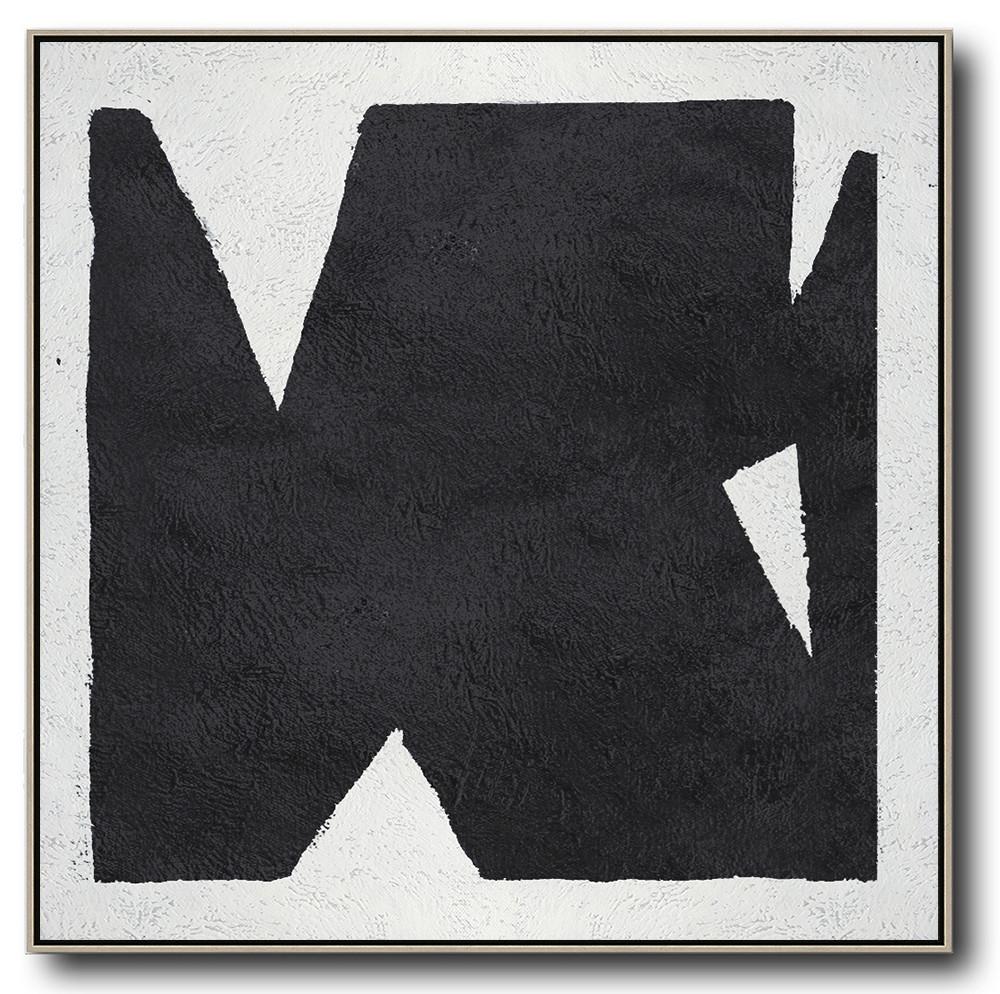 Minimal Black and White Painting #MN120A - Click Image to Close